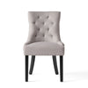 Chen Dining Chair Set of 2, Light Gray Tufted Fabric