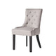 Chen Dining Chair Set of 2, Light Gray Tufted Fabric