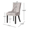 Chen Dining Chair Set of 2, Light Gray Tufted Fabric