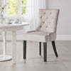 Chen Dining Chair Set of 2, Light Gray Tufted Fabric