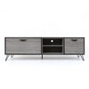 Alfie TV Media Console, 2 Cabinets, 2 Shelves, Gray, 71"