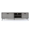 Alfie TV Media Entertainment Console Cabinet 2 Shelves Gray 71 Inch BM323592