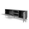 Alfie TV Media Entertainment Console Cabinet 2 Shelves Gray 71 Inch BM323592