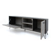 Alfie TV Media Console, 2 Cabinets, 2 Shelves, Gray, 71"