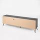 Alfie TV Media Entertainment Console Cabinet 2 Shelves Gray 71 Inch BM323592