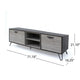 Alfie TV Media Console, 2 Cabinets, 2 Shelves, Gray, 71"