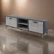 Alfie TV Media Console, 2 Cabinets, 2 Shelves, Gray, 71"