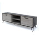 Alfie TV Media Console, 2 Cabinets, 2 Shelves, Gray, 71"