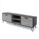 Alfie TV Media Entertainment Console Cabinet, 2 Shelves, Gray 71 Inch