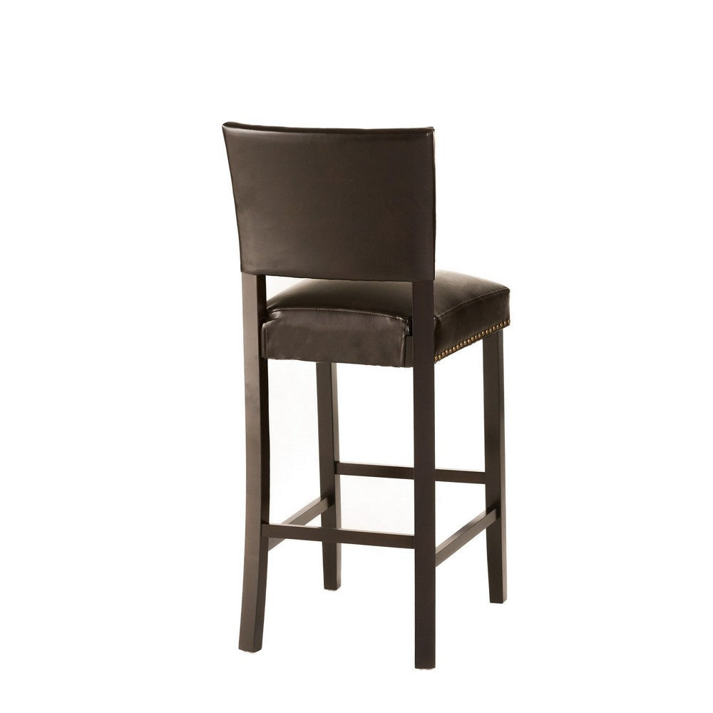 Alpha Barstool Chair Set of 2 Classic Brown Velvet Rubberwood Frame BM323593