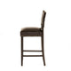 Alpha Barstool Chair Set of 2, Brown Velvet Rubberwood Frame
