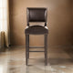 Alpha Barstool Chair Set of 2, Brown Velvet Rubberwood Frame