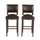 Alpha Barstool Chair Set of 2 Classic Brown Velvet Rubberwood Frame BM323593
