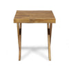 Harley Outdoor Side Table, X Legs, Square 18" Brown Wood
