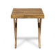 Harley Outdoor Side Table, X Legs, Square 18" Brown Wood