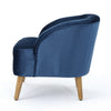 Shale Accent Chair, Navy Blue Velvet, Brown Wood Legs