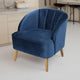 Shale Accent Chair, Navy Blue Velvet, Brown Wood Legs