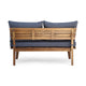 Almo Outdoor Loveseat Bench, Gray, 49" Brown Acacia Wood