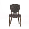 Jette Dining Chair Set of 2, Gray Tufted Velvet, Brown Wood