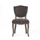Jette Dining Chair Set of 2, Gray Tufted Velvet, Brown Wood
