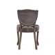 Jette Dining Chair Set of 2 Charcoal Gray Tufted Velvet Brown Wood BM323615