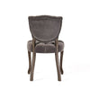 Jette Dining Chair Set of 2, Gray Tufted Velvet, Brown Wood