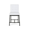 Bruke Counter Height Chair Set of 2, White Faux Leather