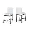 Bruke Counter Height Chair Set of 2, White Faux Leather