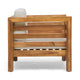 Carie Outdoor Accent Chair, Beige Cushions Brown Acacia Wood