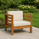 Carie Outdoor Accent Chair, Beige Cushions Brown Acacia Wood
