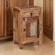 Cherry Side End Table, 18" Distressed Painted Wood Cabinet