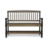 Ikra Outdoor Bench, Built-In Shelf, 51" Gray Black Wood