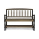 Ikra Outdoor Bench, Built-In Shelf, 51" Gray Black Wood