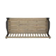 Ikra Outdoor Bench, Built-In Shelf, 51" Gray Black Wood