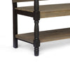 Ikra Outdoor Bench, Built-In Shelf, 51" Gray Black Wood