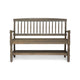 Ikra Outdoor Bench Built-In Shelf 51 Inch Carved Gray Acacia Wood