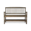 Ikra Outdoor Bench, Built-In Shelf, 51", Gray Acacia Wood