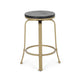Andie Swivel Counter Stool Black Faux Wood Compact Gold Iron Frame