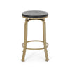 Andie Swivel Counter Stool Black Faux Wood Compact Gold Iron Frame