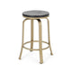 Andie Swivel Counter Stool Black Faux Wood Compact Gold Iron Frame