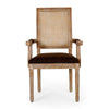 Amme Dining Chair Set of 2, Rubberwood, Brown Polyester
