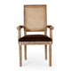 Amme Dining Chair Set of 2, Rubberwood, Brown Polyester