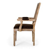 Amme Dining Chair Set of 2, Rubberwood, Brown Polyester