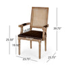 Amme Dining Chair Set of 2, Rubberwood, Brown Polyester