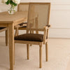 Amme Dining Chair Set of 2, Rubberwood, Brown Polyester