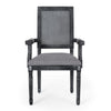 Amme Dining Chair Set of 2, Cane Back, Rubberwood, Gray