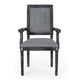 Amme Dining Chair Set of 2, Cane Back, Rubberwood, Gray