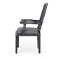 Amme Dining Chair Set of 2, Cane Back, Rubberwood, Gray