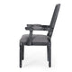 Amme Dining Chair Set of 2 Cane Backrest Rubberwood Gray Polyester BM323644