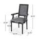 Amme Dining Chair Set of 2, Cane Back, Rubberwood, Gray